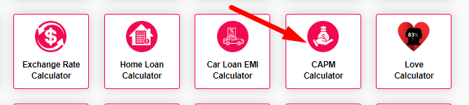 CAPM Calculator Step 1