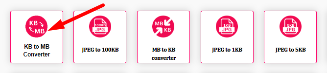 KB to MB Converter Step 1