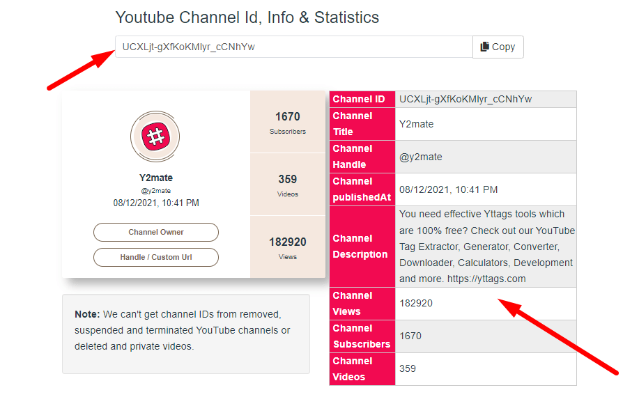 YouTube Channel ID Finder Step 3